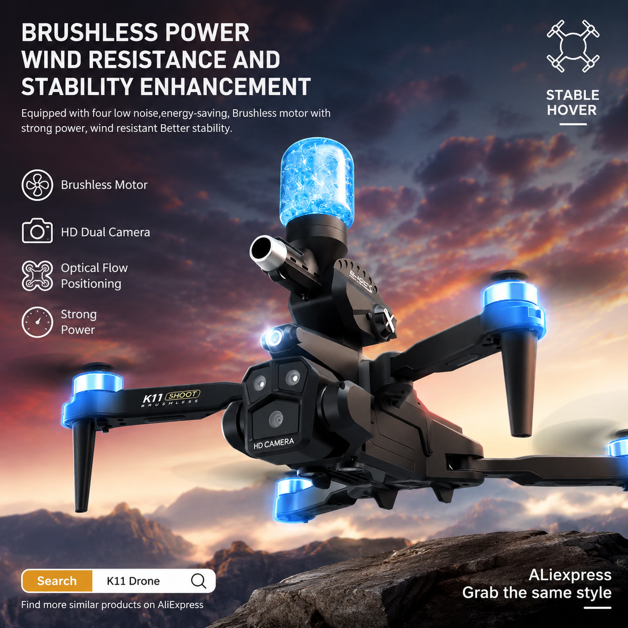 K11MAX Drone with Water Bombs  - Drone Gimbal Mount 评论和价格
