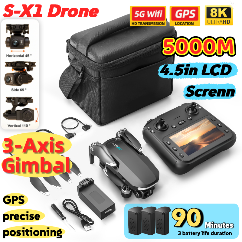 S-X1 MAX GPS Drone with 3-Axis - Drone Gimbal 3 Axis 评论和价格