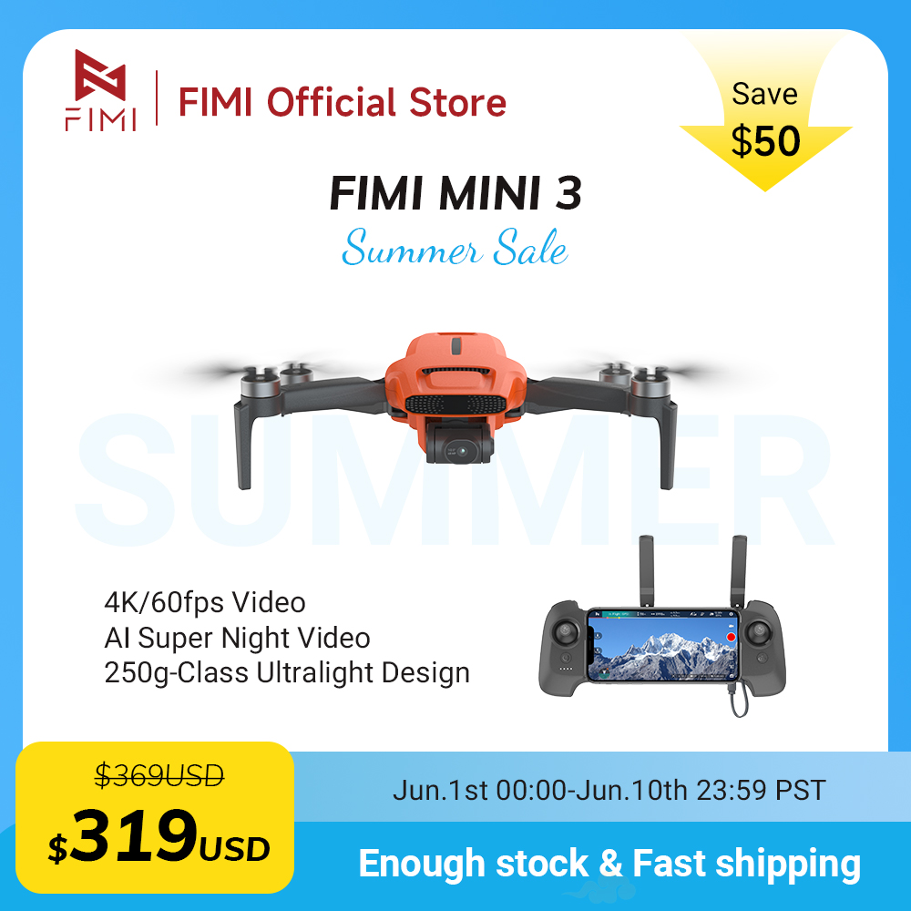 FIMI MINI 3 Camere drone 4K 60 - Drone Gimbal 3 Axis 评论和价格